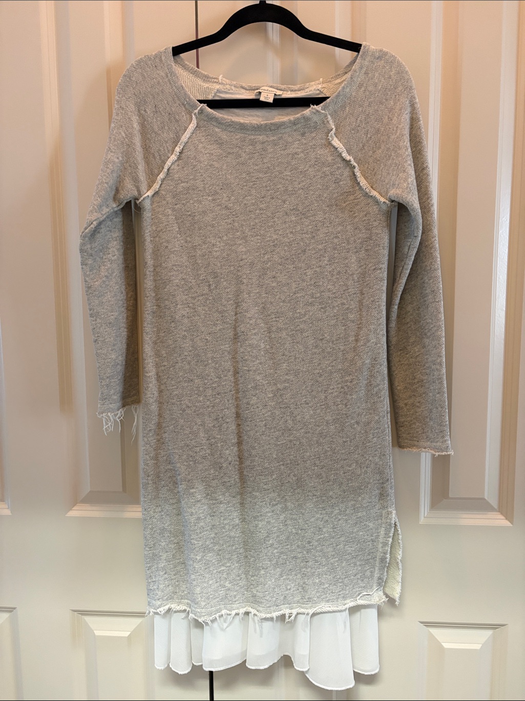 Sundance Sweater Terry Vista Dress Gray Cotton Long Sleeve Beach Fairy Small